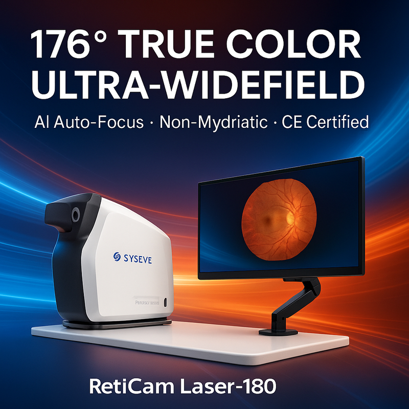 176° Wide Field Fundus Camera with 10mm Working Distance Auto Focus and Auto Alignment for Precise Retinal Imaging